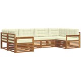  Set vanjskih sofa 6 kom. Prirodna i krem Čvrsto drvo akacije | Shoptok.si