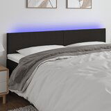 The Living Store LED posteljno vzglavje črno 180x5x78/88 cm blago - LED Vzglavje, (21659251) Cene