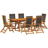  7-dijelni vrtni blagovaonski set od drva bagrema i tekstilena | shoptok.hr