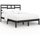  Okvir za krevet od masivnog drva crni 140 x 190 cm | shoptok.hr
