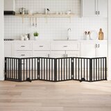 Vrata za pse s vratašcima 6 panela sklopiva 300 cm drvo topole Crna 50 x 60 x 2 cm | shoptok.hr