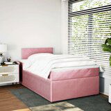 vidaXL Box spring postelja z vzmetnico roza 120x190 cm žamet | Shoptok.si