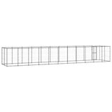  Zunanji pasji boks jeklo s streho 26,62 m² - - črna - 112.3 - 1210 x 220 x 180 cm - | Shoptok.si