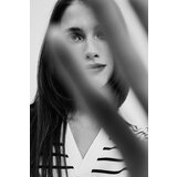 Marisse Women's Sweatshirt L-Bl-4011 Off White_Black | Shoptok.si