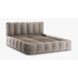 Micadoni Home Svetlo rjava oblazinjena zakonska postelja s prostorom za shranjevanje z letvenim dnom 180x200 cm Lupine – | Shoptok.si