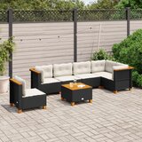 vidaXL 7-dijelni set vrtnih sofa od poliratana s jastucima crni | shoptok.hr