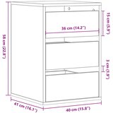  Kutna komoda s ladicama boja staro drvo 40x41x58 cm drveni | shoptok.hr