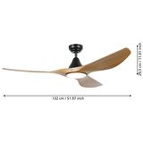 Eglo 35113 - LED plafonski ventilator PORTSEA LED/19W/230V, prečnika 132 cm, braon, sa daljinskim upravljačem | Eponuda.com