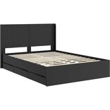  Krevetna konstrukcija s pohranom i uzglavljem Crna 140 x 190 cm | shoptok.hr