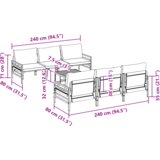 vidaXL Sjedeća garnitura za vrt s jastukom s jastukom 7 pcs Antracitno siva | shoptok.hr