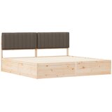  Krevetni okvir s tapiciranim uzglavljem Sivo-smeđa 200 x 200 cm | shoptok.hr