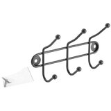 Homezone Vješalica zidna sa 3 kukice 17,5x5,5x10 cm, crni metal | shoptok.hr