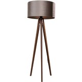 QAZQA Vloerlamp tripod walnoot hout met velours kap taupe 50cm - Tripod Classic Cene
