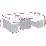  10-dijelni set vrtnih sofa od poliratana s jastucima sivi | shoptok.hr