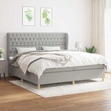  Krevet s oprugama i madracem svjetlosivi 200 x 200cm od tkanine | shoptok.hr