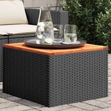 vidaXL Vrtni stol crni 55 x 55 x 37 cm od poliratana i bagremovog drva Cijene