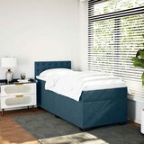 Box spring krevet s madracem tamnoplavi 100x200 cm baršunasti | shoptok.hr