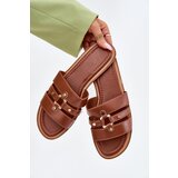 Boto Flat Ladies Sandals With Golden Detail Camel Noroti | ePonuda.com