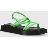 Vagabond Shoemakers Usnjeni sandali EVY ženski, zelena barva, 5336-101-55