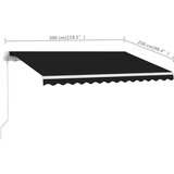  Samostojeća tenda na ručno uvlačenje 300 x 250 cm antracit | shoptok.hr