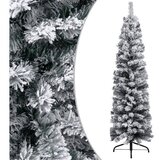  Ozka umetna novoletna jelka s snegom zelena 120 cm PVC | Shoptok.si