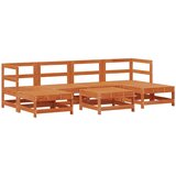  Set lounge namještaja za vrt 7 pcs Vosak Smeđa Masivna borovina - Vosak smeđa bor | shoptok.hr