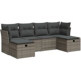 vidaXL 6-dijelni set vrtnih sofa od poliratana s jastucima sivi | shoptok.hr
