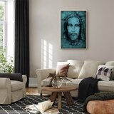  Slika - Shroud of Turin in Turqoise (1 Part) Vertical 40x60 U prirodnom drvenom okviru | shoptok.hr