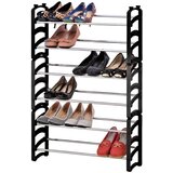 Household Pleasure Črno-srebrno stojalo za čevlje 61,5x94,5x18 cm Malabo – | Shoptok.si