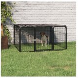  Ograda za pse s 4 panela crna 100 x 50 cm čelik obložen prahom | shoptok.hr
