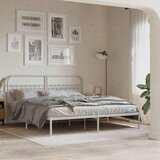 Metalni okvir za krevet s uzglavljem bijeli 183x203 cm | shoptok.hr