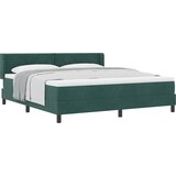 vidaXL Boxspring - Krevet s oprugama i madracem Crni 100x200 cm Baršun Tamnozelena | shoptok.hr
