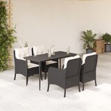 vidaXL 5-dijelni vrtni blagovaonski set s jastucima od poliratana crni | shoptok.hr
