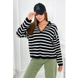 Kesi marka niezdefiniowana Striped sweater ecru | shoptok.hr