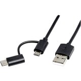 Roline USB kabel USB 2.0 USB-A vtič\, USB-C® vtič\, USB-mikro-B vtič 1.00 m črna 11.02.8328, (20416621) | Shoptok.si