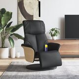 vidaXL Masažni naslonjač od umjetne kože s osloncem za noge crni | shoptok.hr