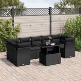  8-dijelni set vrtnih sofa od poliratana s jastucima crni Crna 100 x 55 x 73 cm | shoptok.hr