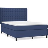 vidaXL Box spring postelja z vzmetnico modra 140x200 cm blago, (20895929) Cene