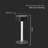  LED prigušiva punjiva stona lampa LED/3W/5V 3000-6000K crna | Eponuda.com