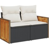  8-dijelni set vrtnih sofa od poliratana s jastucima crni Crna 59 x 62 x 69 cm | Shoptok.si