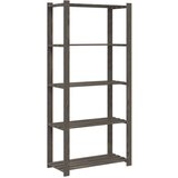  Stojalo za shranjevanje 5-nadstropno sivo 80x38x170 cm borovina | Shoptok.si