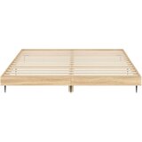 vidaXL Posteljni okvir sonoma hrast 200x200 cm inženirski les | Shoptok.si