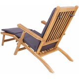 PREKLOPNA ležaljka s jastučićem Tamnosiva Čvrsto teak drvo | shoptok.hr