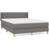 vidaXL Krevet s oprugama i madracem tamnosivi 140x190 cm od tkanine | shoptok.hr