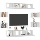  Komplet TV omaric 8-delni bela iverna plošča, (20913993) | Shoptok.si