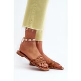 Boto Women's Eco Leather Flat Heel Sandals Brown Moldela | ePonuda.com