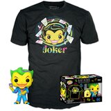 Funko set bobble figure dc - batman pop! & tee - the joker (blacklight) - l Cene