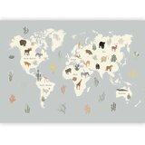  Foto tapeta - Pastel Planet - Animals and Underwater Plants on a Map 300x210 Vodootporna | shoptok.hr