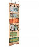 vidaXL Stenski obešalnik s 6 kljukicami 120x40 cm LIVE LIFE | Shoptok.si