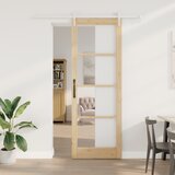 vidaXL Klizna vrata s hardverskim setom 83x232 cm od punog bora Cijene